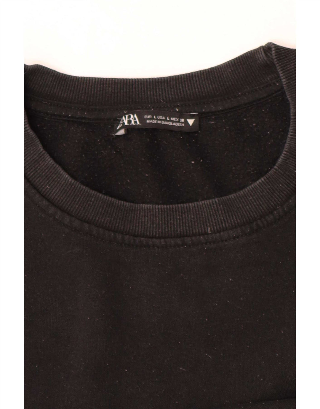 Zara Damen Crop Oversized Sweatshirt Pullover UK 14 Large Schwarz