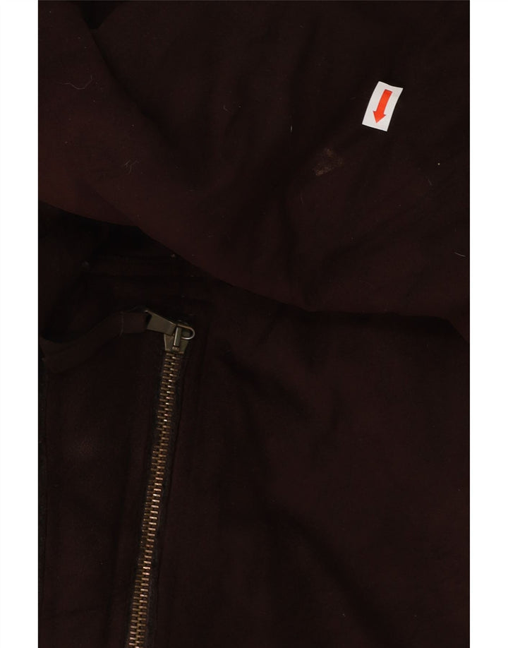 BENETTON Damen Sherpa-Jacke UK 14 Mittelbraunes Acryl