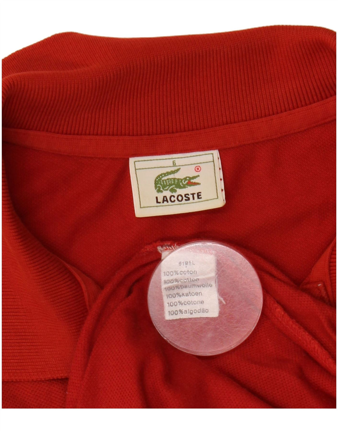Lacoste Herren-Poloshirt, Größe 6 XL, rote Baumwolle
