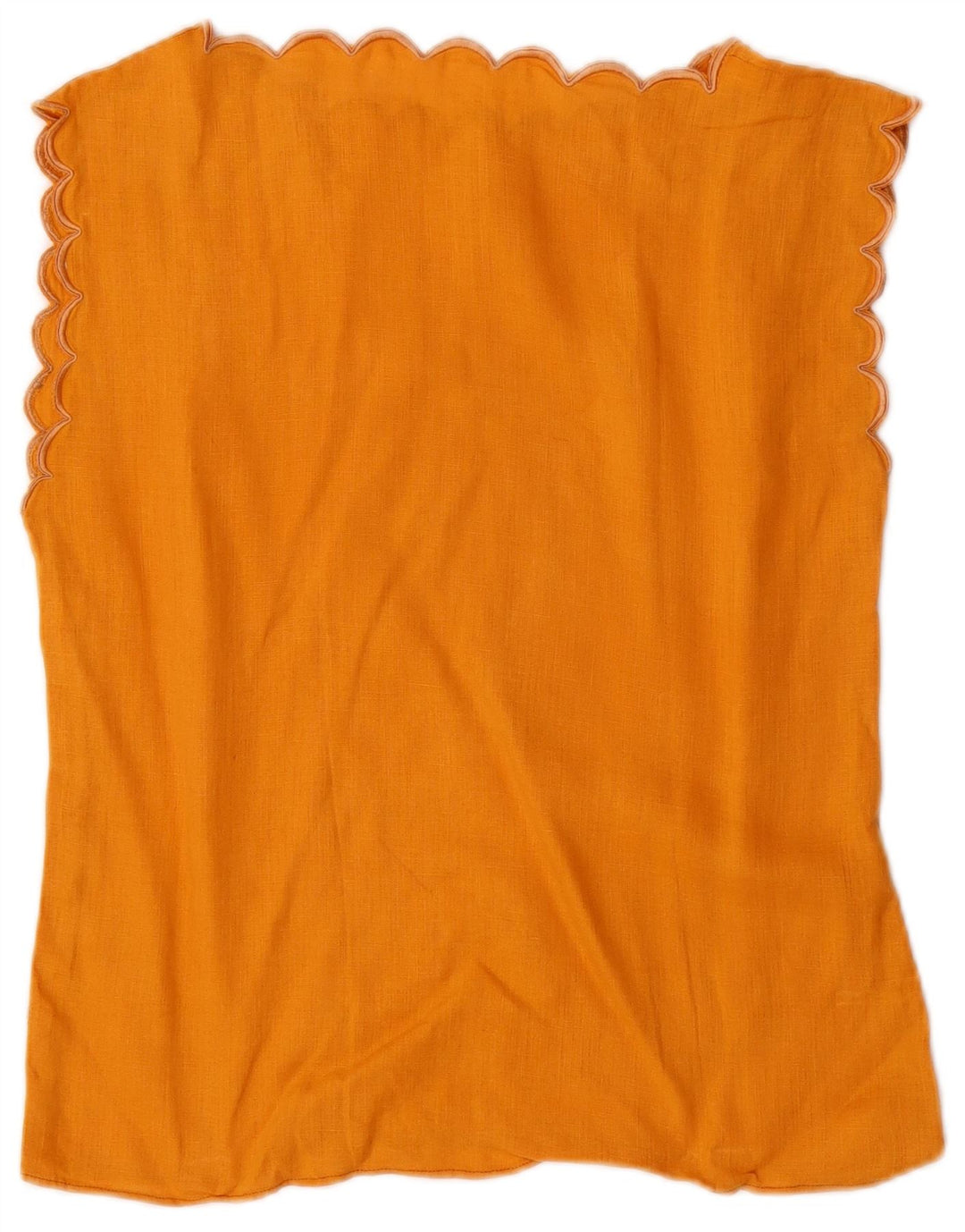 Vintage Damen Ärmelloses Blusentop UK 12 Medium Orange