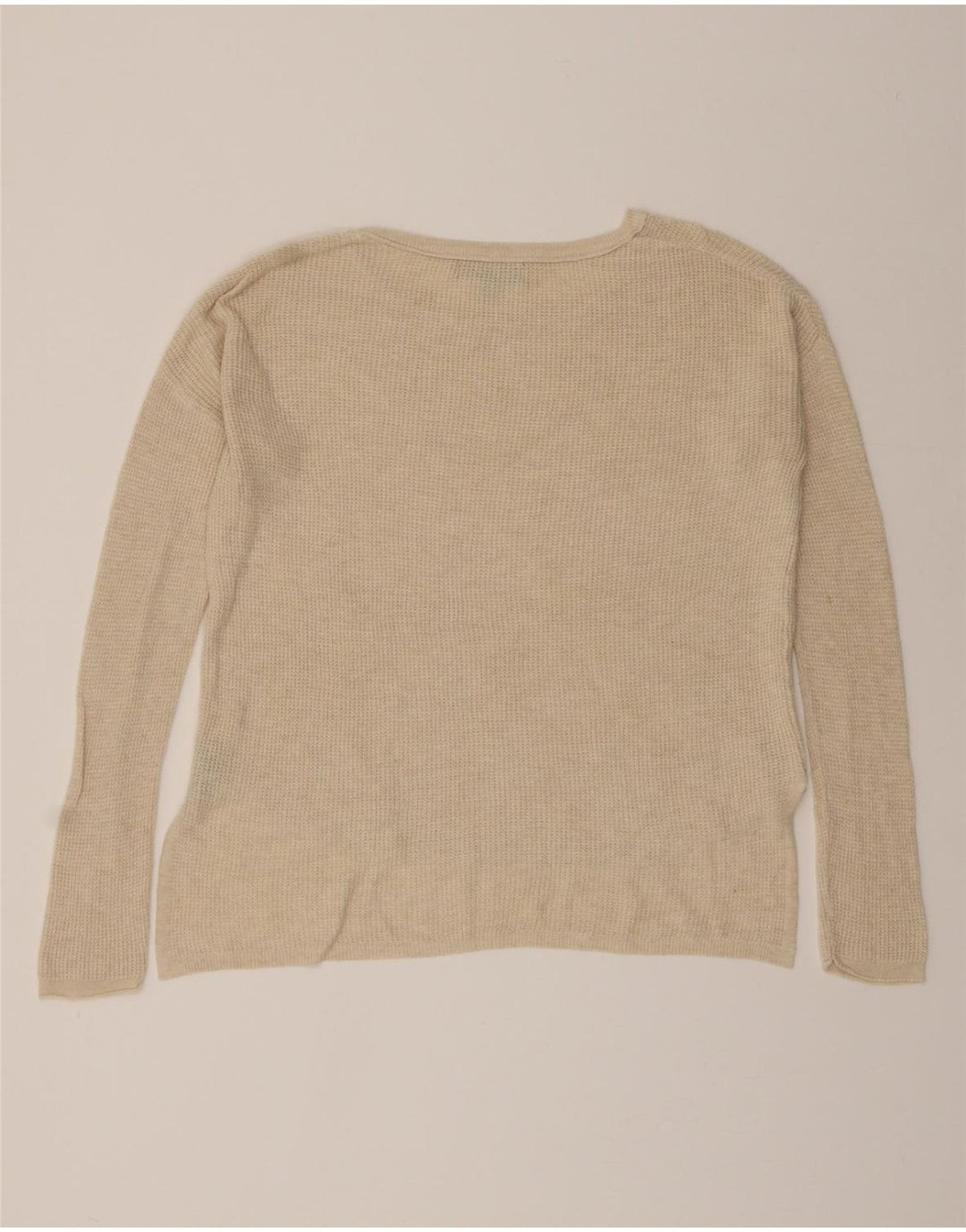 MOSSIMO Womens Oversized Boat Neck Jumper Sweater UK 10 Small Beige Nylon Vintage Mossimo and Second-Hand Mossimo from Messina Hembry 