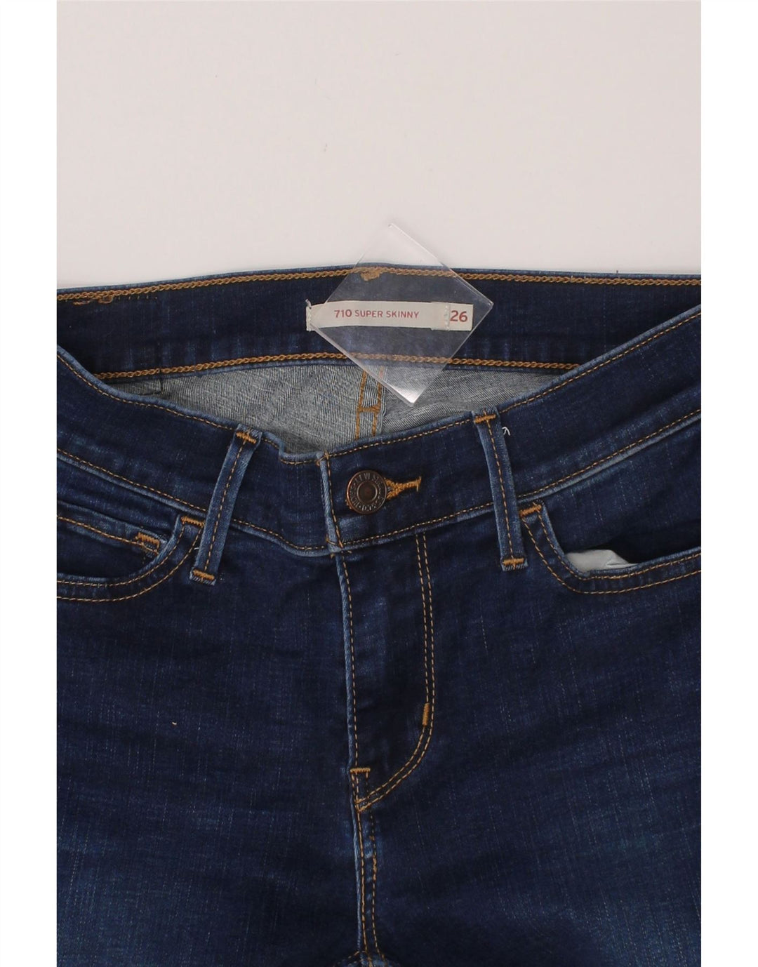 LEVI'S Womens 710 Super Skinny Jeans W26 L26 Blue Vintage Levi's and Second-Hand Levi's from Messina Hembry 
