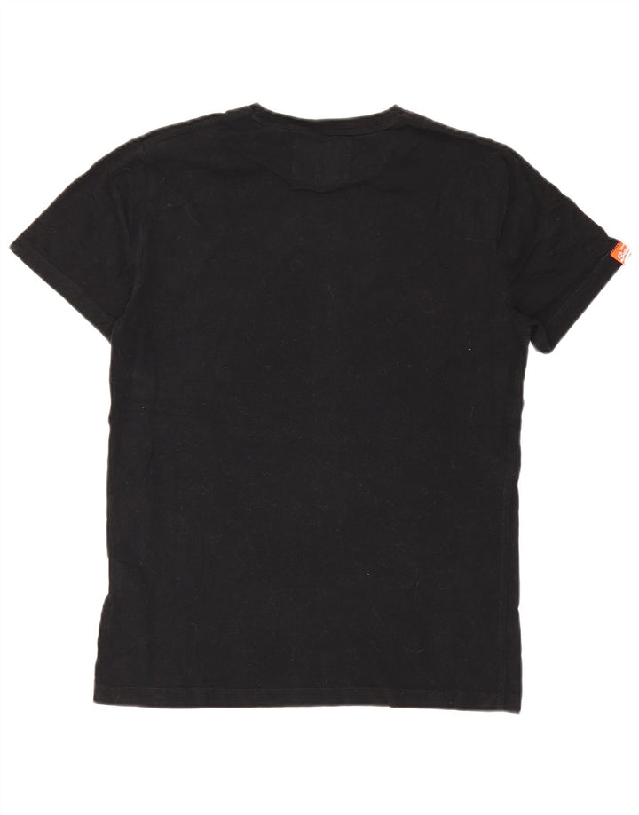 Superdry Herren T-Shirt-Oberteil aus mittelschwarzer Baumwolle