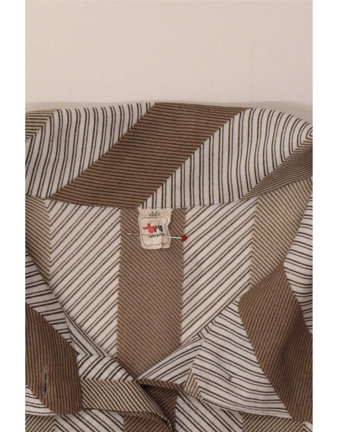 Tru Womens Pullover Shirt EU 46 XL Braun gestreiftes Polyester