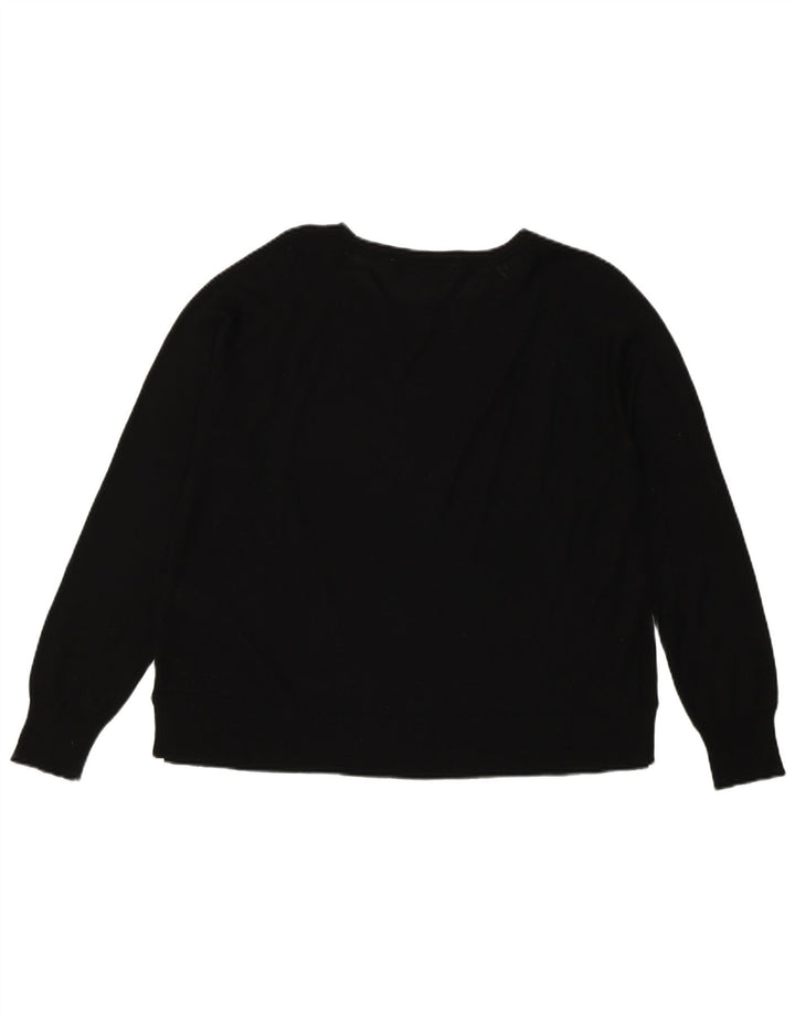 Zara Damen-Pullover mit U-Boot-Ausschnitt, Gr. 14, mittlere schwarze Viskose