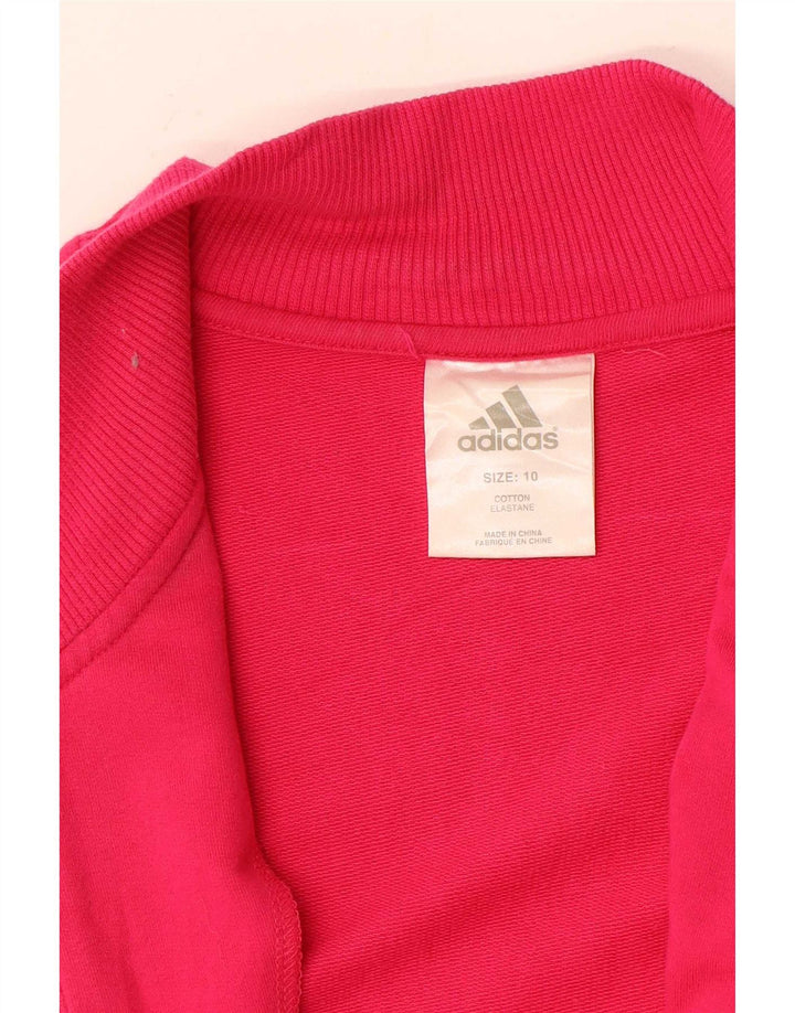 Adidas Damen Trainingsanzug Top Jacke UK 10 Small Rosa Baumwolle