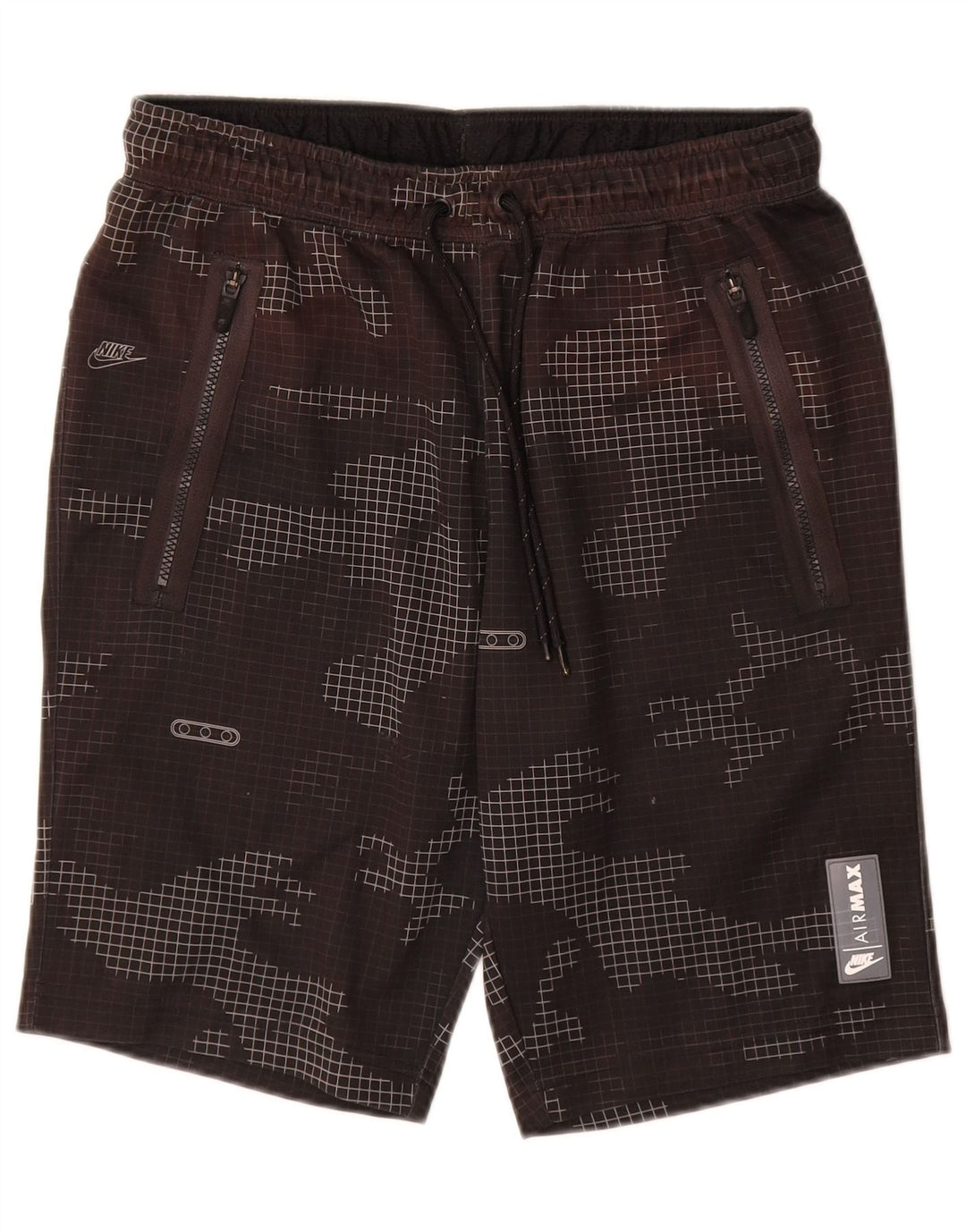 Nike Herren Sportshorts Medium W32 L10 Schwarz Camouflage Polyester