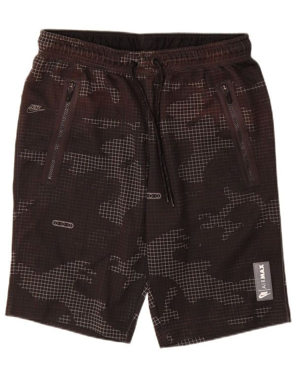 Nike Herren Sportshorts Medium W32 L10 Schwarz Camouflage Polyester