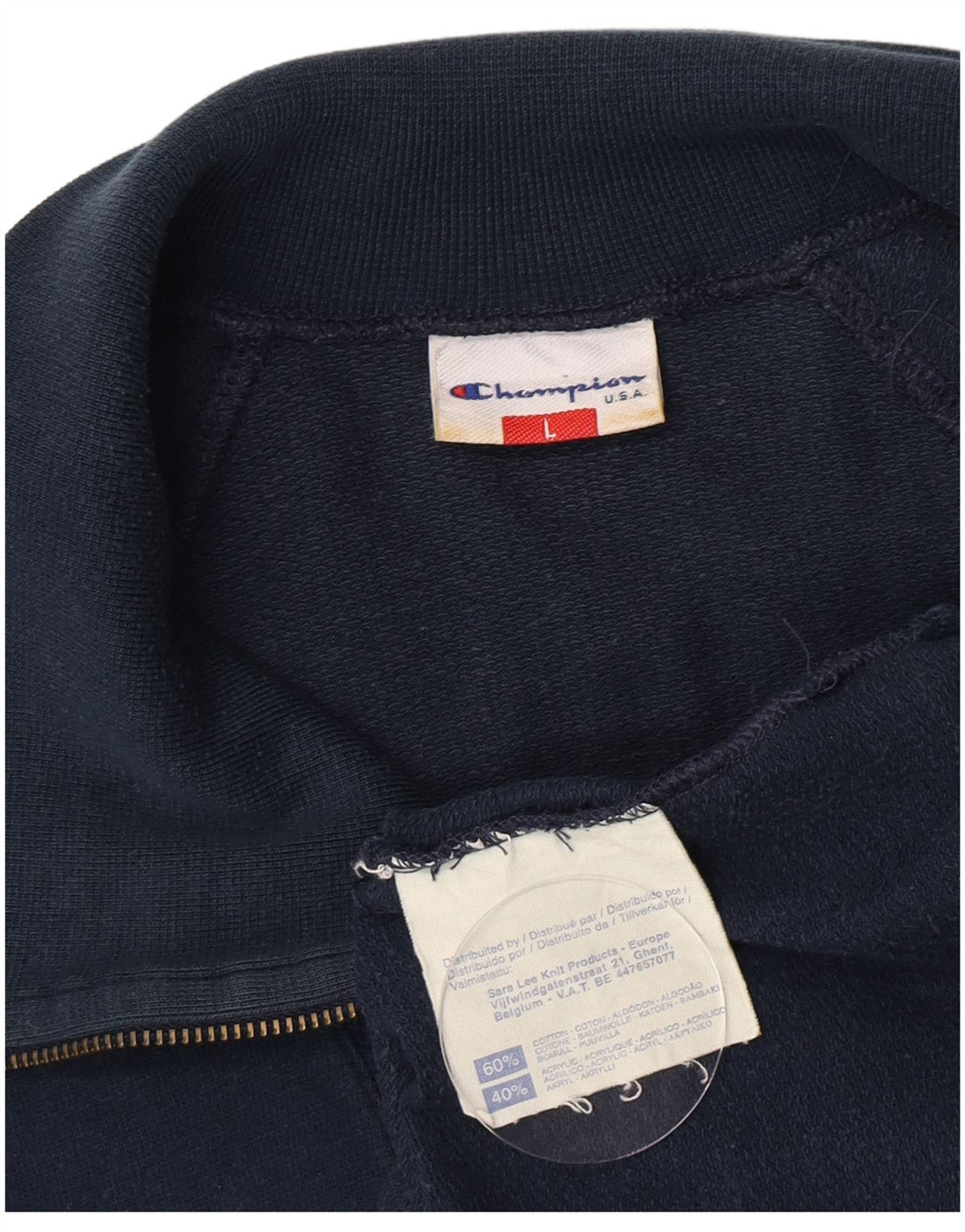 Champion Herren-Oberteil mit Reißverschluss und Grafik, langärmlig, groß, Marineblau, Farbblock