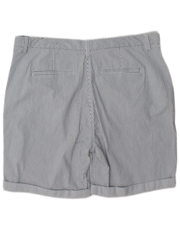 Marks & Spencer Damen Chinoshorts UK 16 Large W38 Blaue Nadelstreifen-Baumwolle