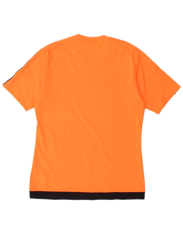 Adidas Herren Climalite T-Shirt Top Small Orange Colourblock Polyester