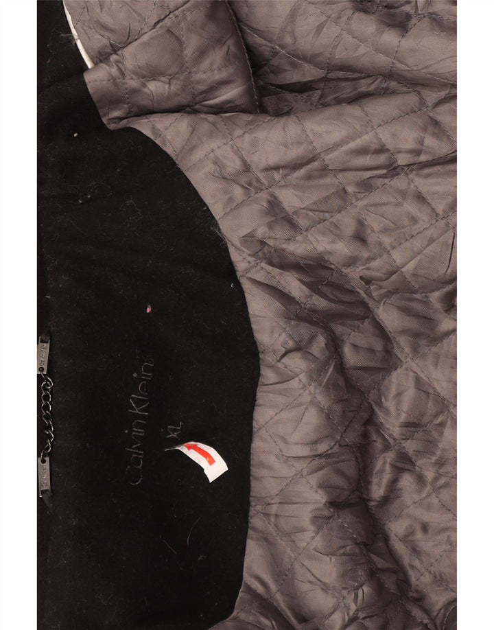 Calvin Klein Herren Militärjacke UK 42 XL Schwarze Wolle