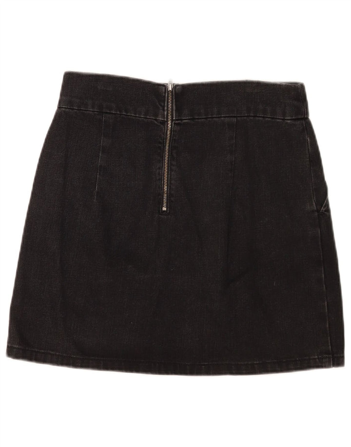 Topshop Damen Mini-Jeansrock W28 Mittelschwarze Baumwolle