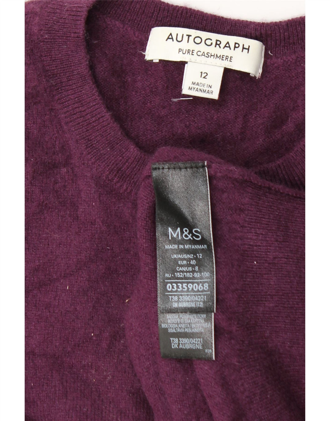 Marks & Spencer Damen-Pullover mit Rundhalsausschnitt, Gr. 12, Mittelviolett