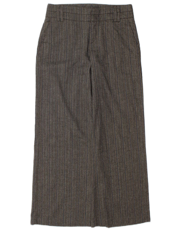 Stefanel Damen-Freizeithose mit weitem Bein, EU 34, XS, B25, L28, braun gestreift