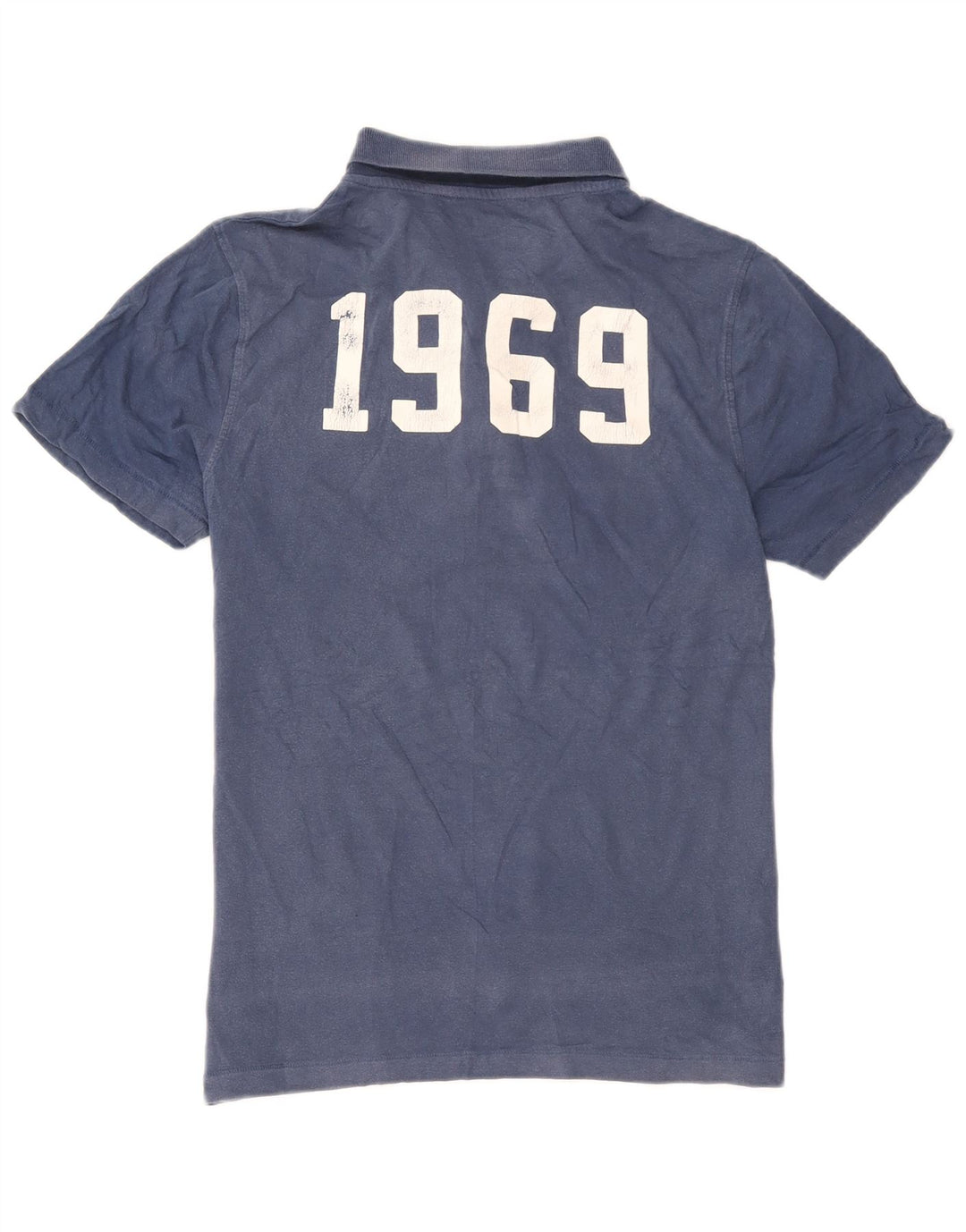 Gap Herren-Poloshirt mit Grafik, mittelblaue Baumwolle