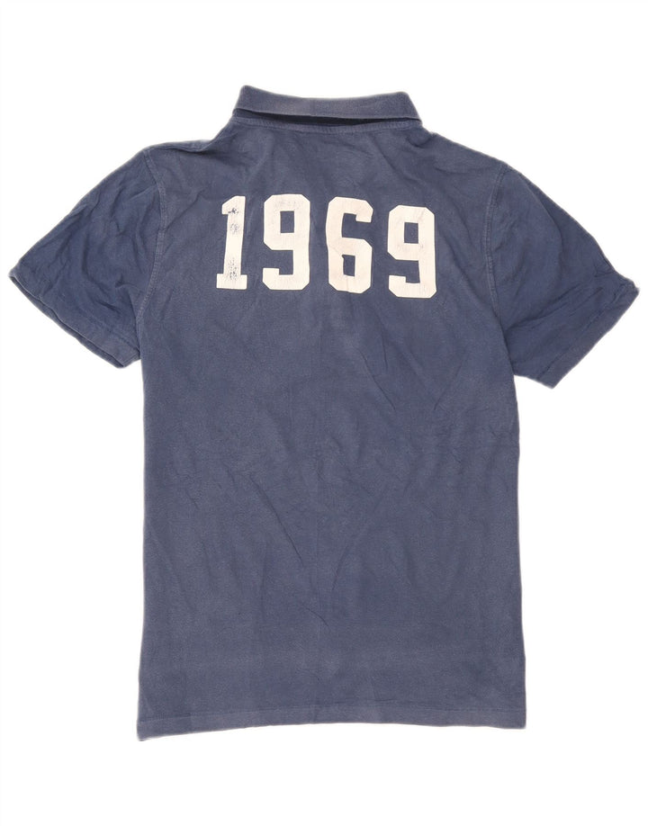 Gap Herren-Poloshirt mit Grafik, mittelblaue Baumwolle