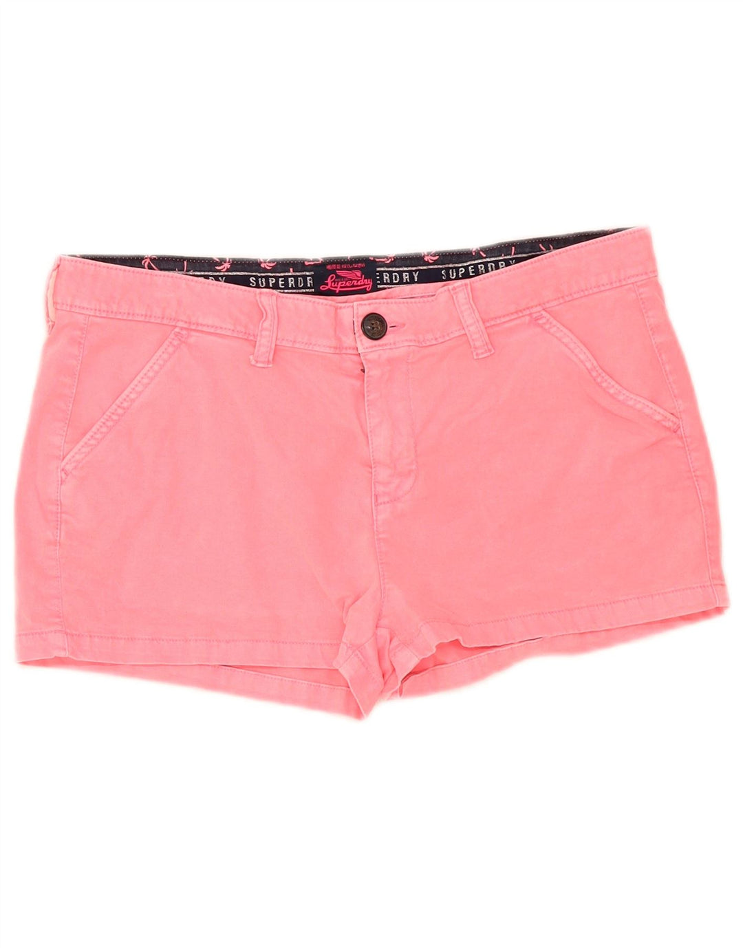 Superdry Damen Hotpants W34 Large Rosa Baumwolle