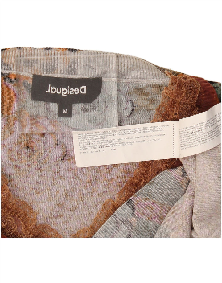 Desigual Damen-Pullover mit V-Ausschnitt, Gr. 14, mittelmehrfarbig