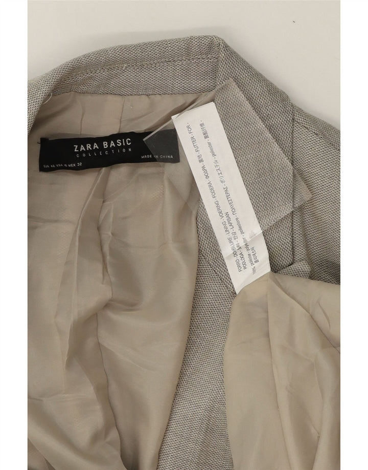 ZARA Womens 1 Button Blazer Jacket EU 42 Large Grey Polyester Vintage Zara and Second-Hand Zara from Messina Hembry 