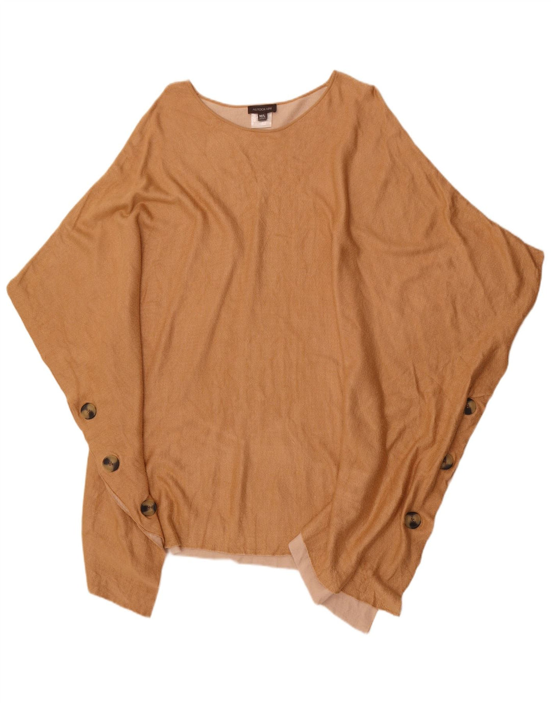 Autograph Damen-Poncho-Pullover, UK 14, mittelbeige Baumwolle