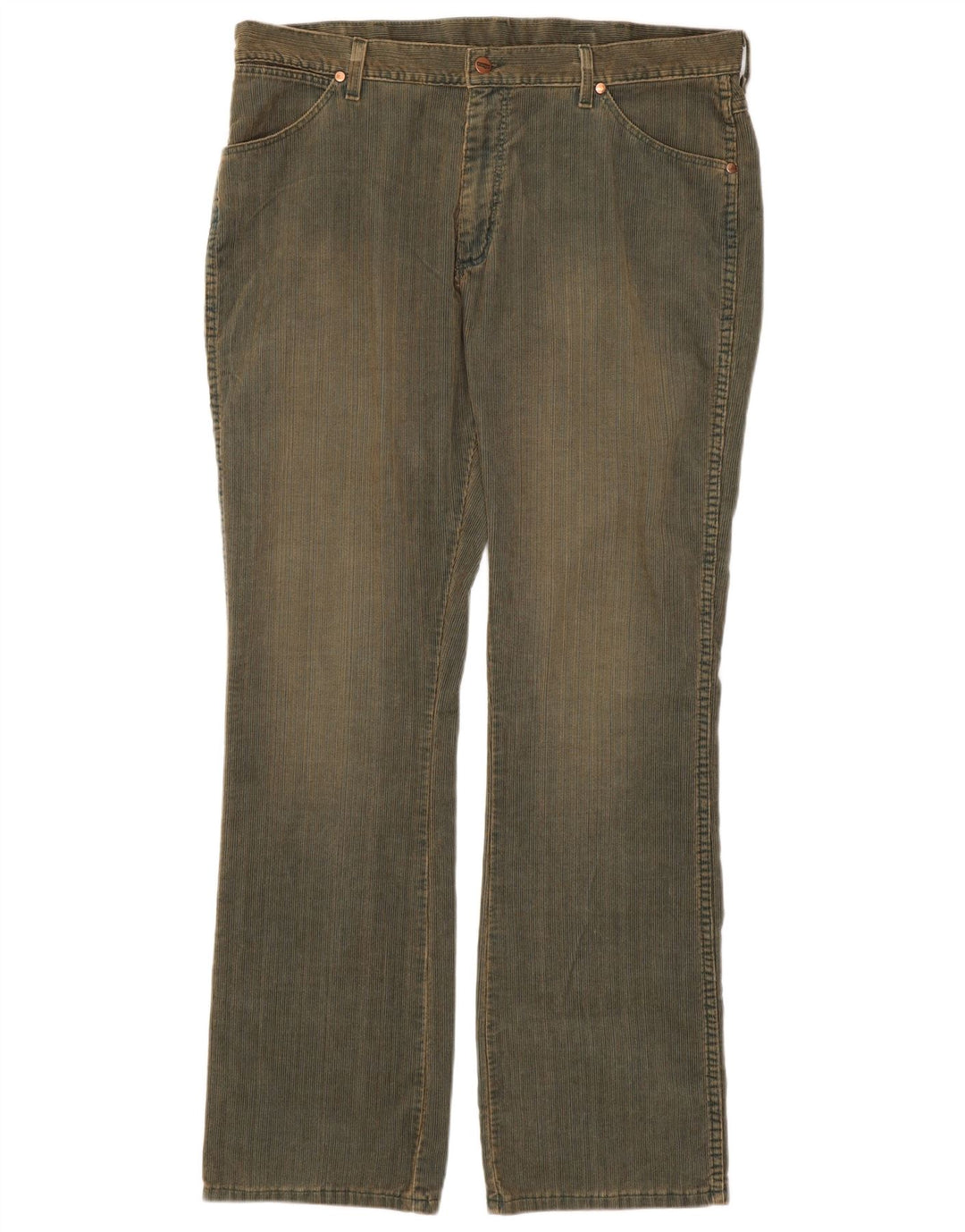 WRANGLER Herren Bootcut-Cordhose W38 L34 Khaki Baumwolle