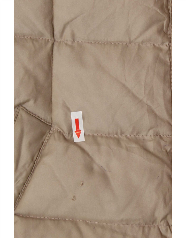 Zara Damen Wattierte Jacke UK 12 Medium Beige Polyester