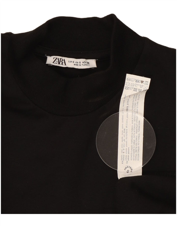 Zara Herren Sweatshirt Pullover Small Schwarz Baumwolle