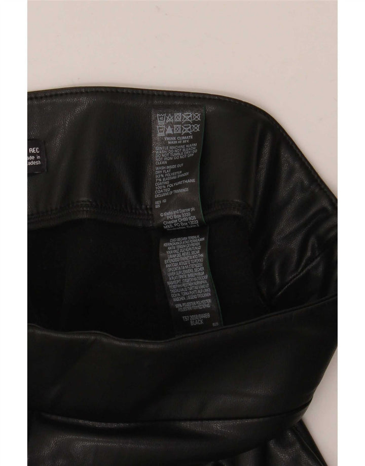 Marks & Spencer Damen-Leggings aus Kunstleder, UK 12, Mittelschwarz, Polyester