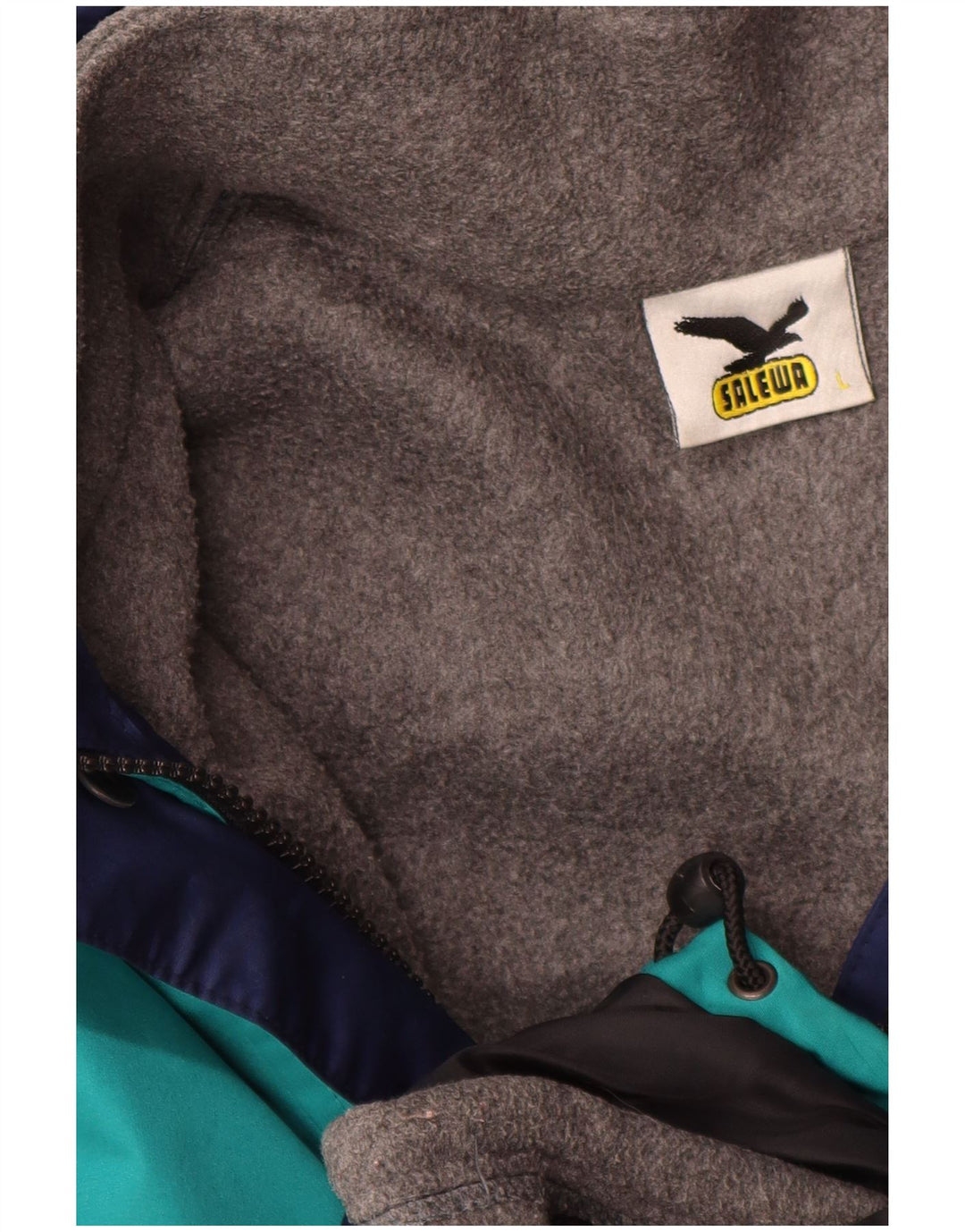 SALEWA Herren-Windbreaker-Jacke, UK 40, groß, blaues Colourblock-Polyamid