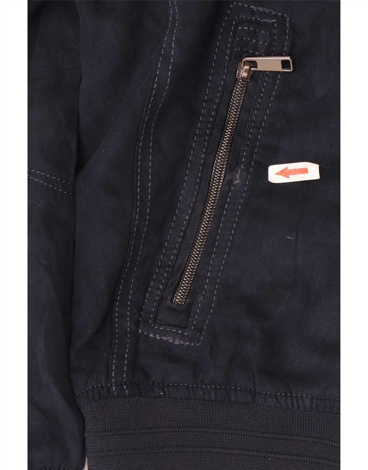 Zara Herren Bomberjacke UK 36 Small Marineblau Polyester