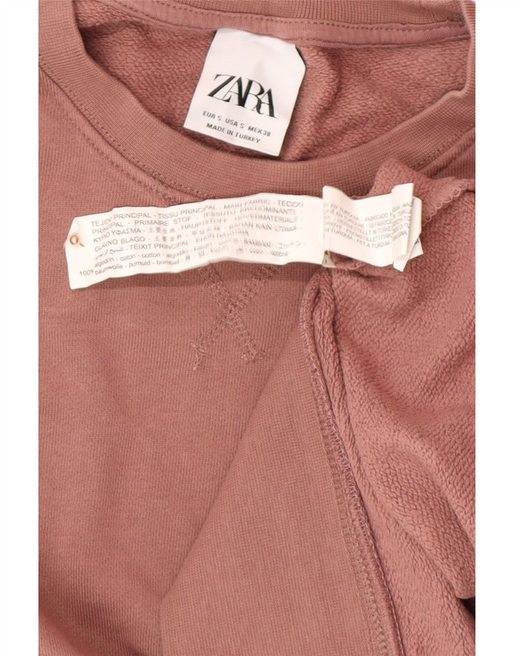 ZARA Herren Sweatshirt Pullover Small Rosa Baumwolle