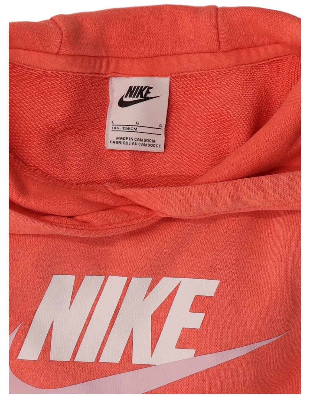 NIKE Crop Graphic Hoodie-Pullover für Mädchen, 12–13 Jahre, groß, rosa, Baumwolle