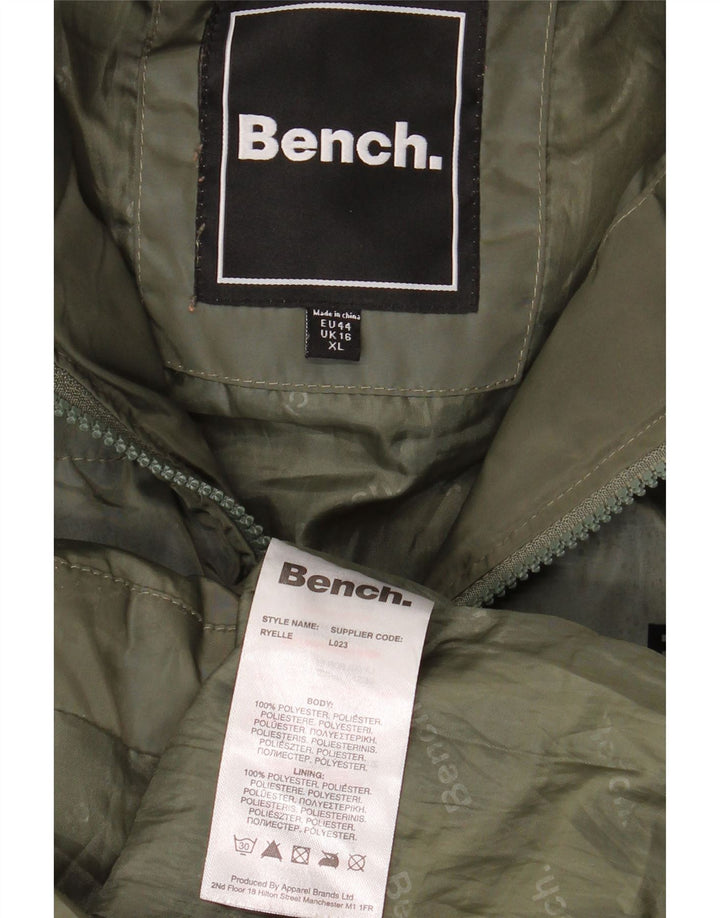 Bench Damen-Kapuzenmantel, übergroß, gepolstert, UK 16, Größe L, Khaki, Polyester