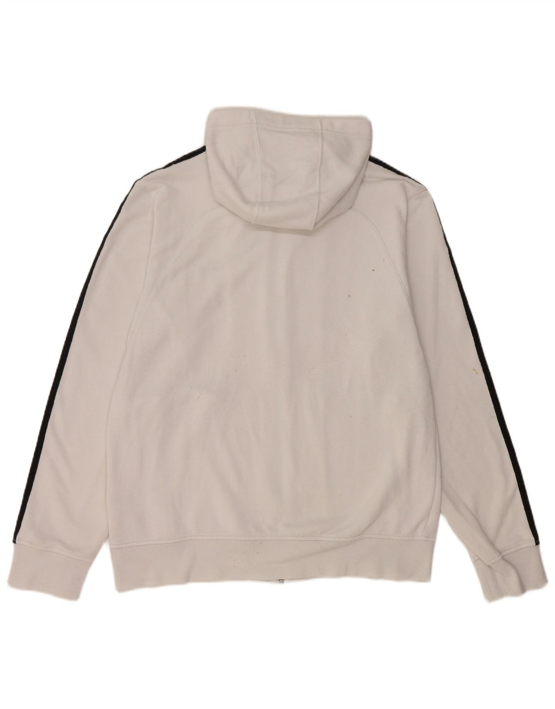 Adidas Herren-Kapuzenpullover mit grafischem Reißverschluss, mittelweiße Baumwolle