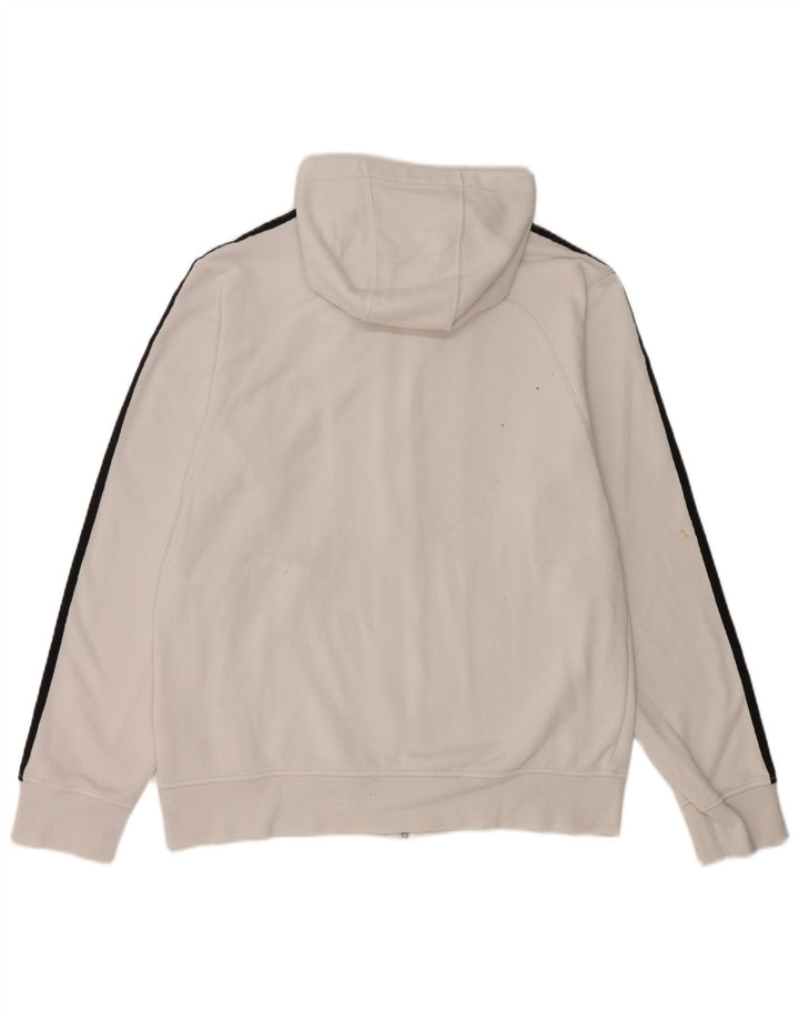Adidas Herren-Kapuzenpullover mit grafischem Reißverschluss, mittelweiße Baumwolle