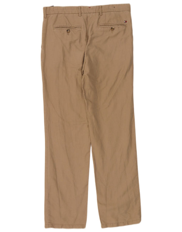 Tommy Hilfiger Herren gerade Chinohose W32 L32 Beige Leinen
