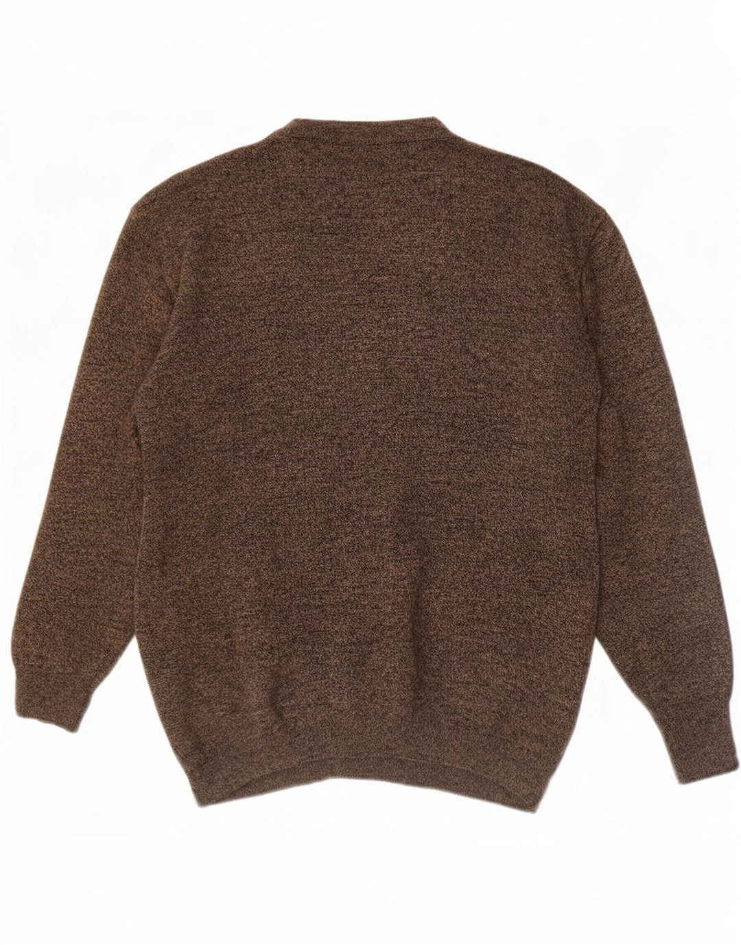 Vintage Herren Cardigan Pullover Große braune geometrische Wolle