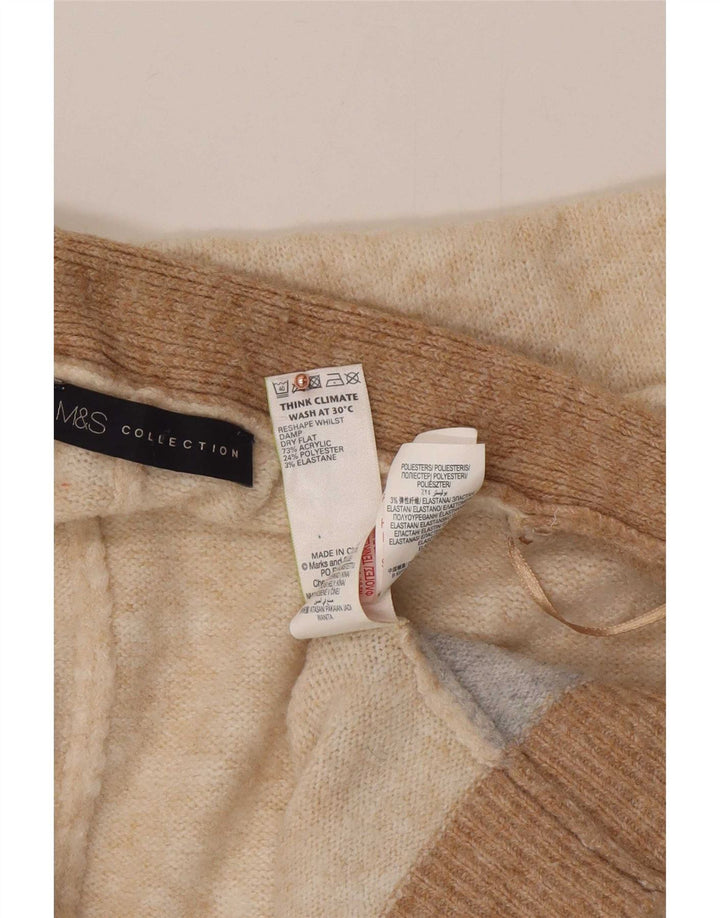 Marks & Spencer Damen Longline-Cardigan-Pullover UK 16 Large Beige