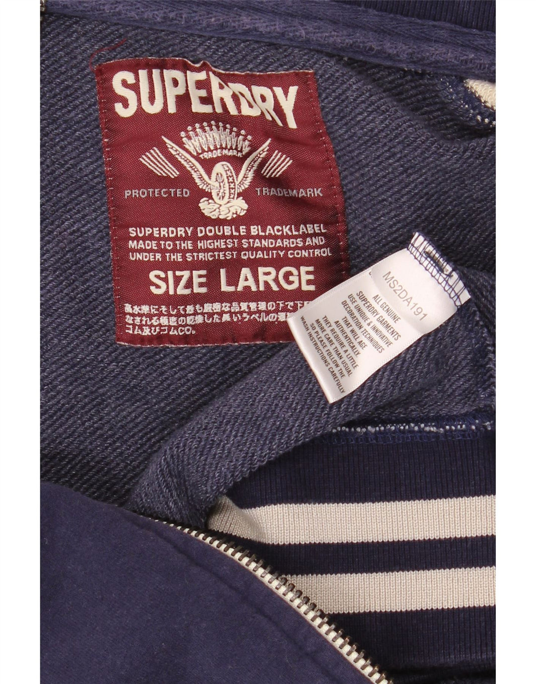 SUPERDRY Herren-Trainingsanzugoberteil mit Grafik, Größe L, Marineblau, Farbblock