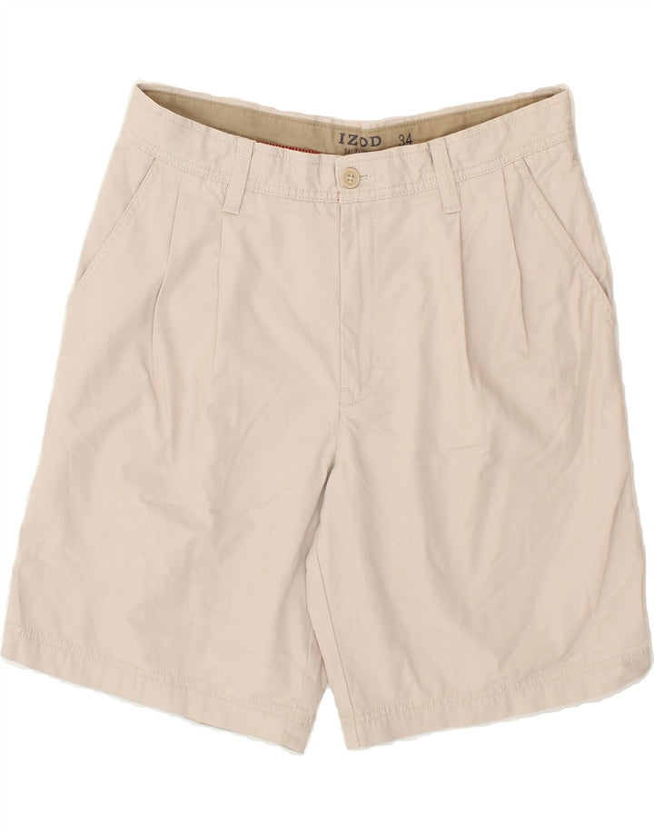 IZOD Mens Chino Shorts W34 Large Beige Cotton Vintage Izod and Second-Hand Izod from Messina Hembry 