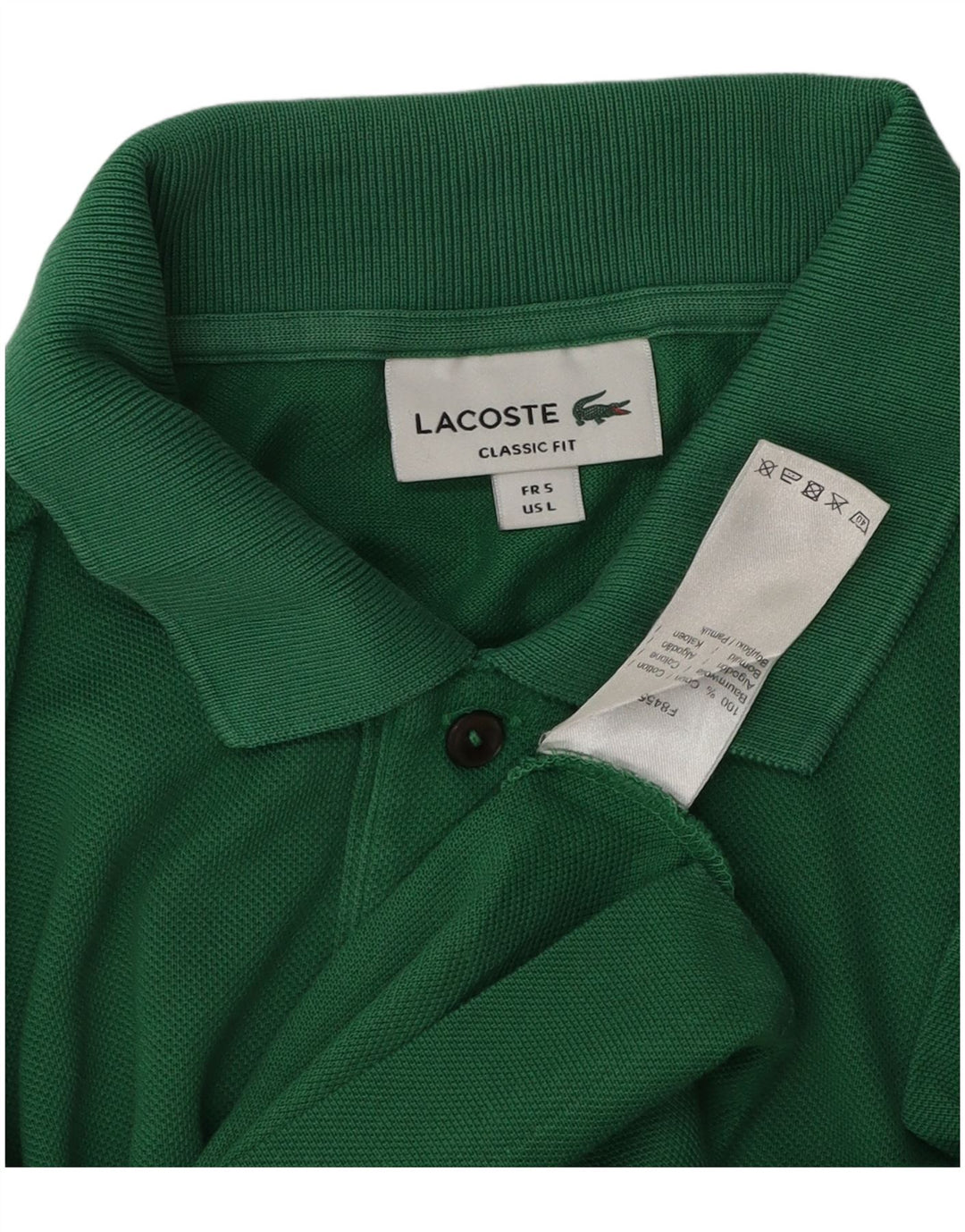 Lacoste Herren-Poloshirt mit klassischer Passform, Größe 5, große grüne Baumwolle