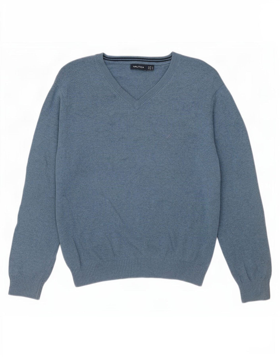 Nautica Herren-Pullover mit V-Ausschnitt, groß, aus blauer Baumwolle