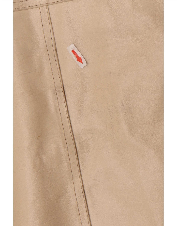 Pinko Damen Lederjacke IT 42 Mittelbeige