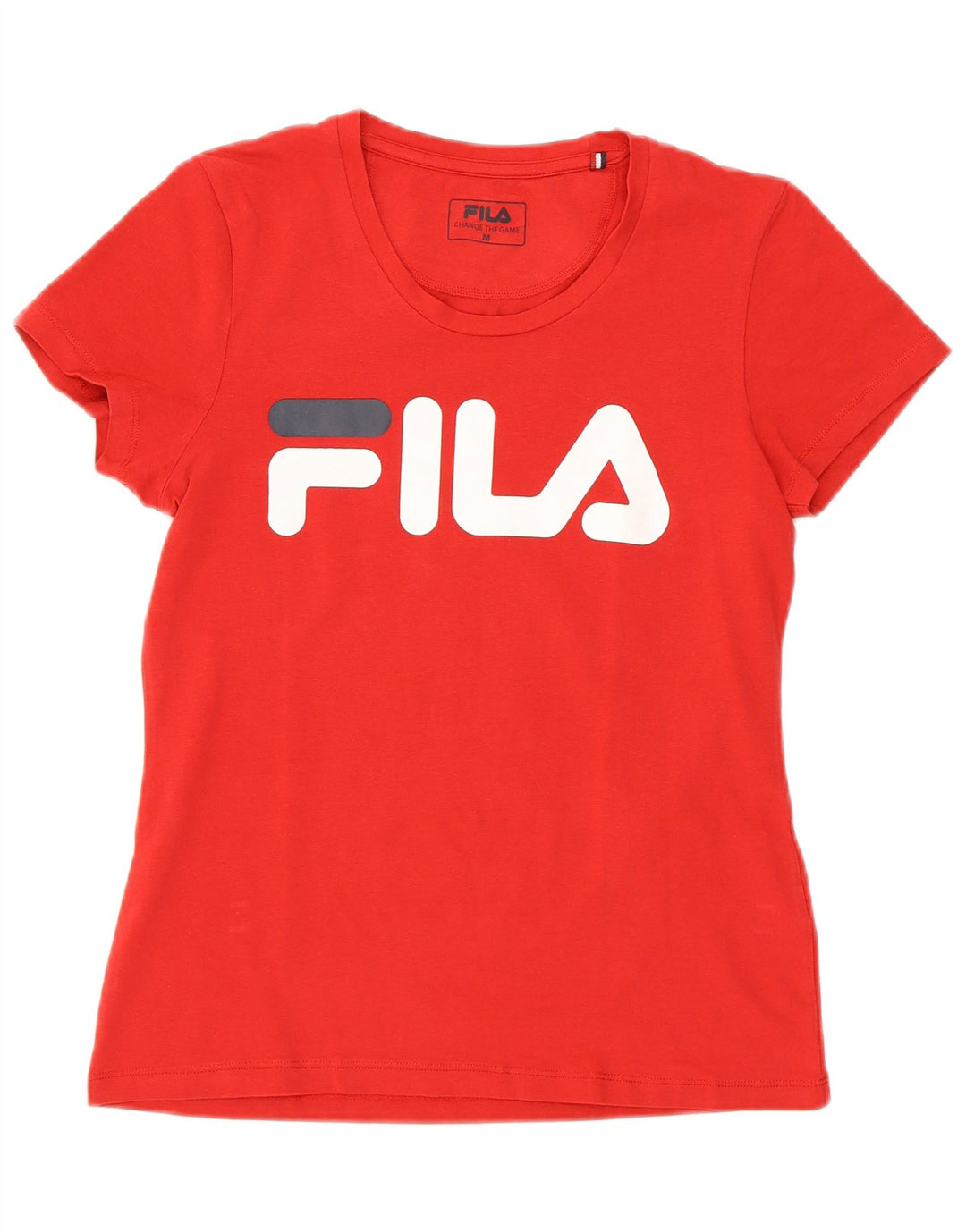 Fila Damen Grafik T-Shirt Top UK 12 Mittelrot