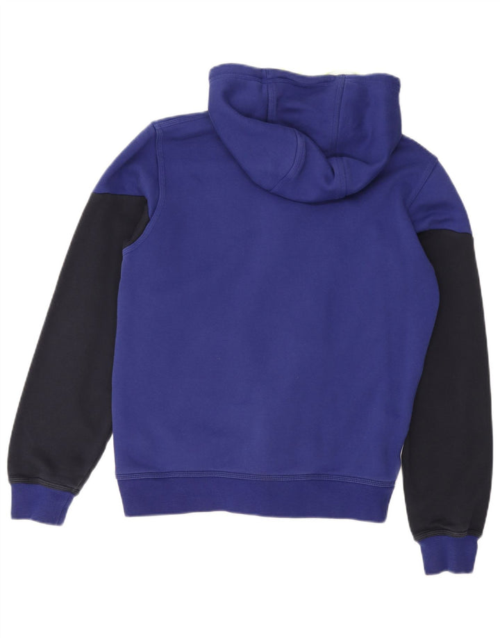 NIKE Womens Oversized Zip Hoodie Sweater UK 10 Small Blue Colourblock