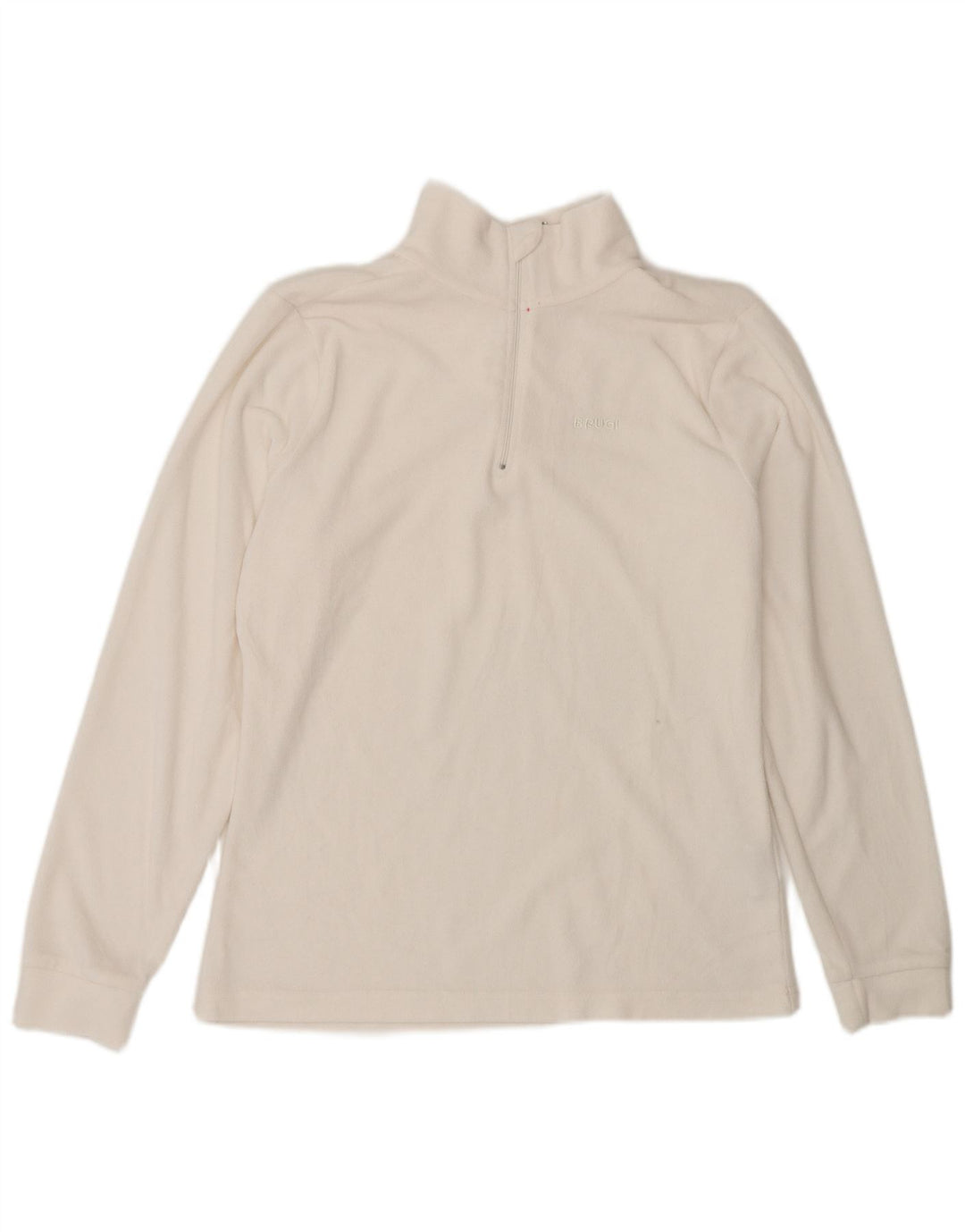 Brugi Damen-Fleecepullover mit Reißverschluss am Hals, UK 14, Mittelweiß, Polyester