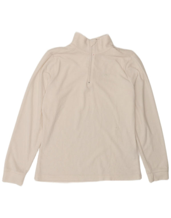 Brugi Damen-Fleecepullover mit Reißverschluss am Hals, UK 14, Mittelweiß, Polyester
