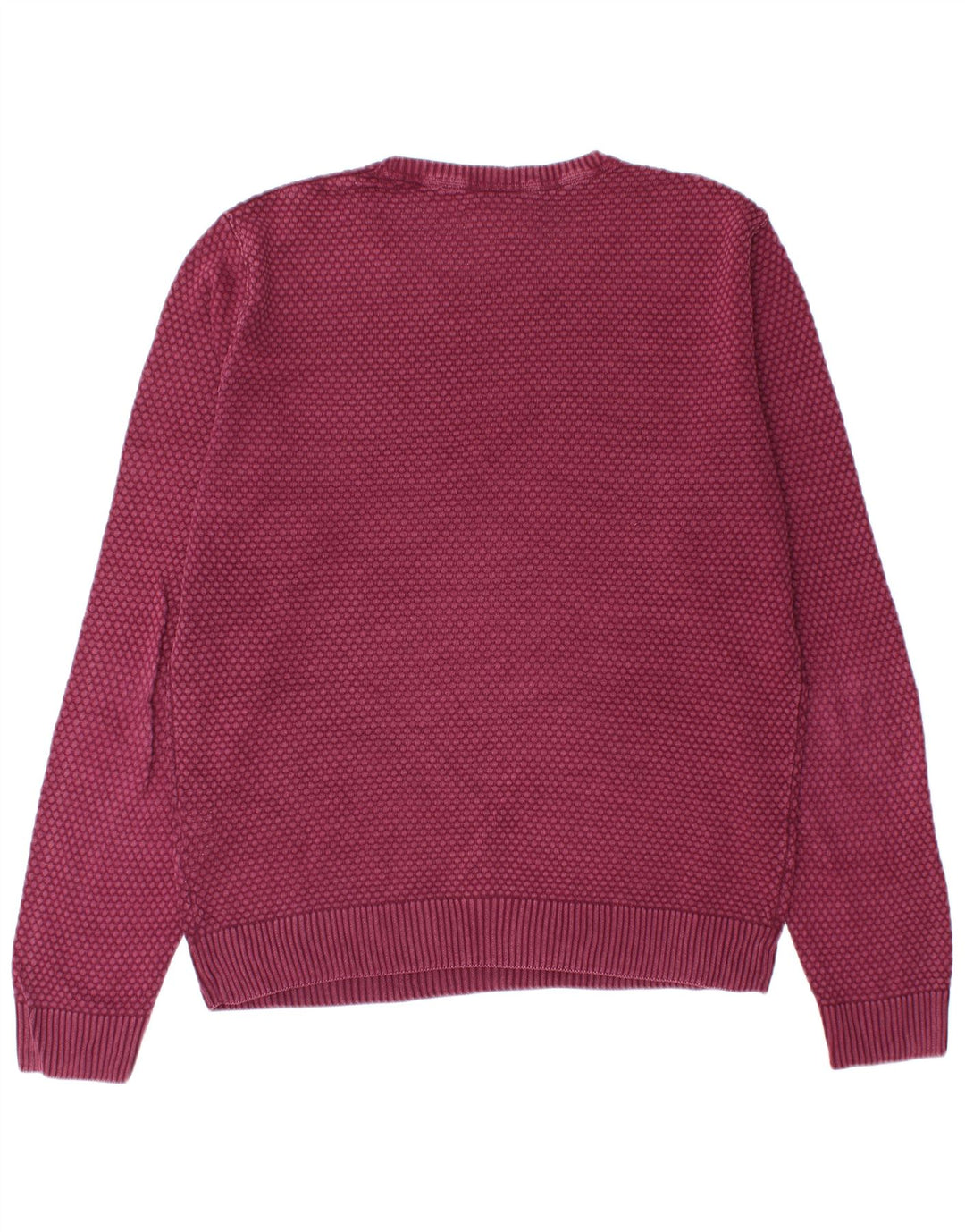 Marlboro Classics Herren-Pullover mit Rundhalsausschnitt, Größe L, Burgunderrot