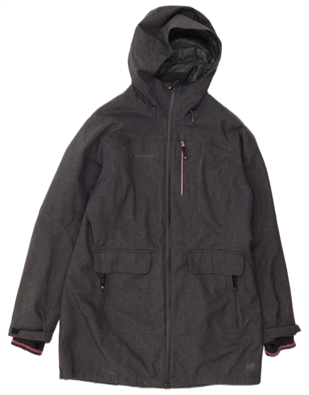 MAMMUT Damen Kapuzen-Windbreaker-Mantel UK 16 Large Grau Polyester